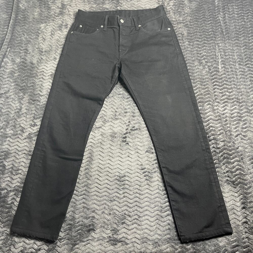Buck Mason Maverick Slim Jeans Men's 31x28 Black Wash Button Fly READ CONDITION